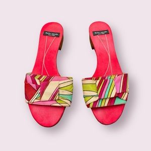 Kate Spade New York Geoprint Block Heel Slide Sandals Size 8